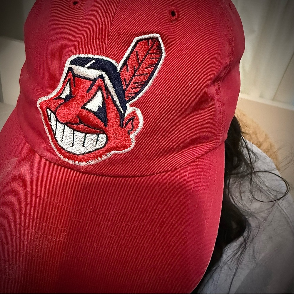 Red Baseball Cap with Cleveland Indians ‘Chief Wahoo’ Logo